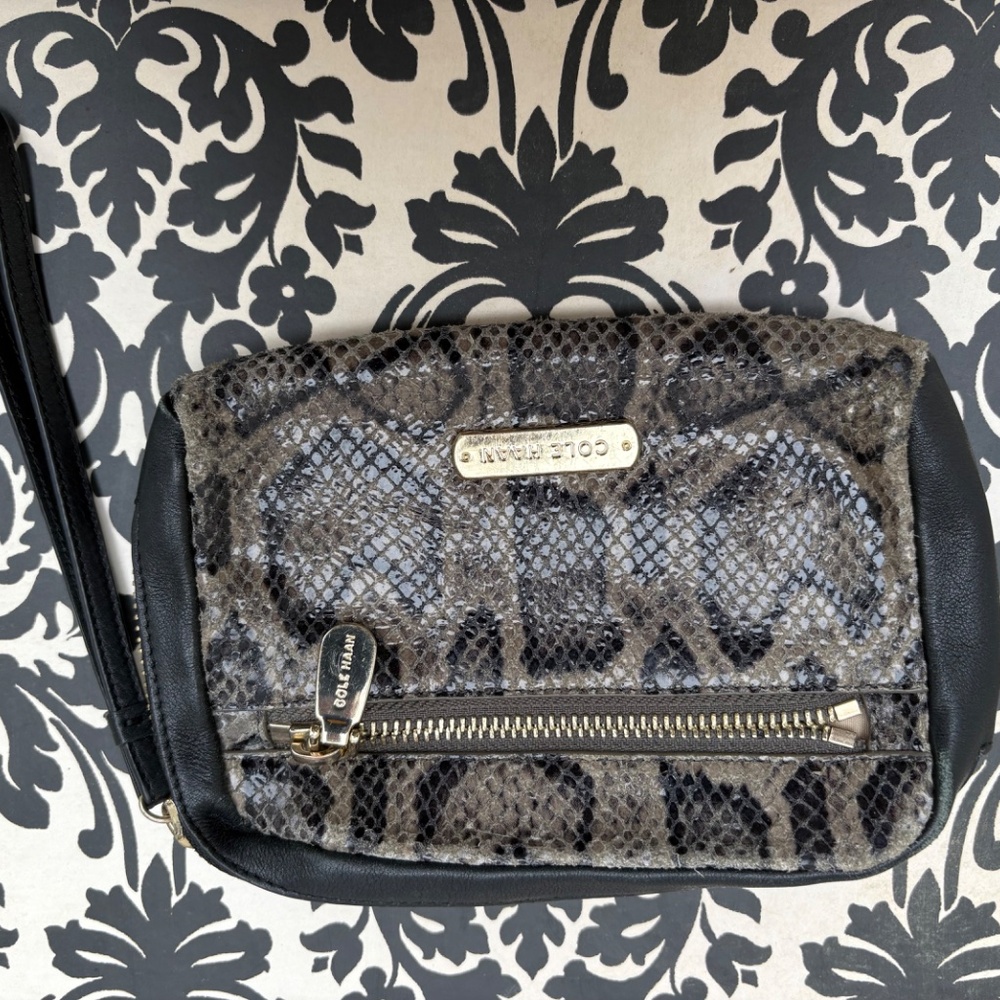 Cole Haan Python Zipped Wristlet - Picture 2 of 16